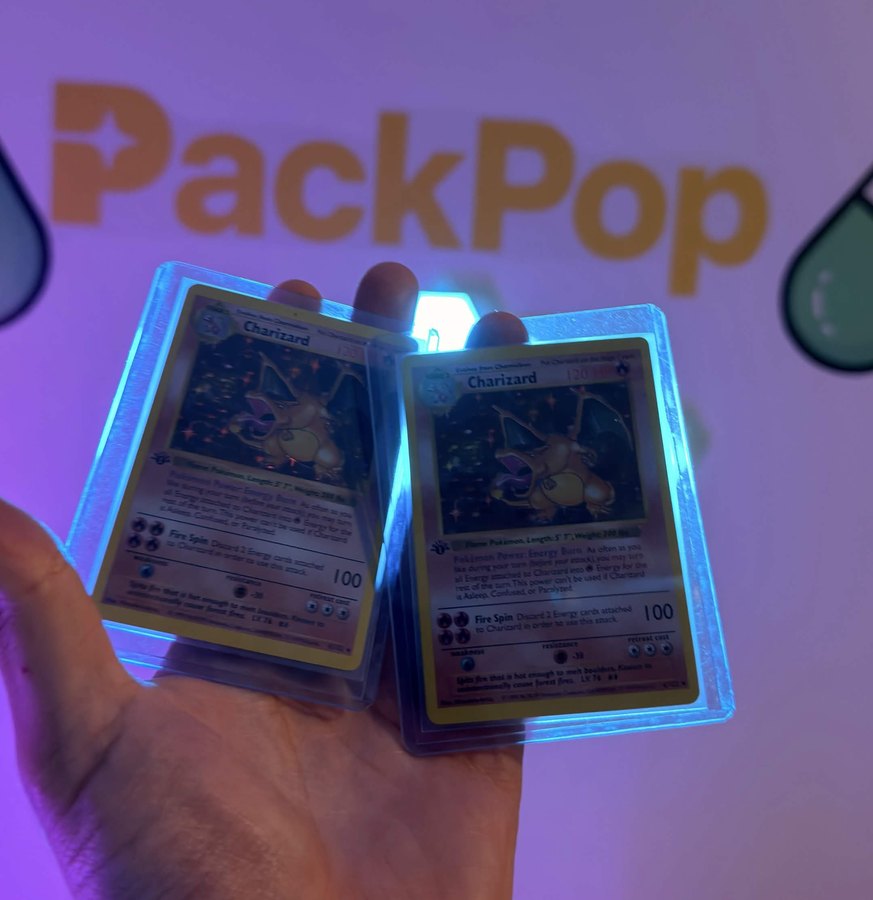 Raw Base Set Charizard raffle prize